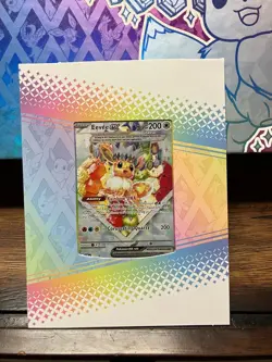 Eevee EX 174 Prismatic Evolutions Black Star Promo Card NM Condition w/Frame - Image 1