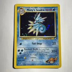 Misty's Seadra #9 Holo Prerelease Gym Heroes Pokemon Card LP - Image 1