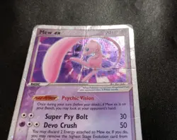 Mew ex 100/110 Holon Phantoms Holo Ultra Rare Pokemon Card DAMAGED - Image 3