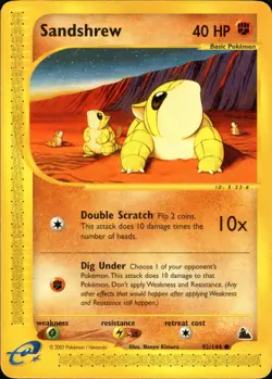 Pokemon Card - Sandshrew Skyridge 92/144 Non Holo - Image 1