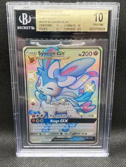 ~ESP~ SPANISH BGS 10 Sylveon GX Hidden Fates SV76 Pristine Beckett Pokemon Card - Image 1