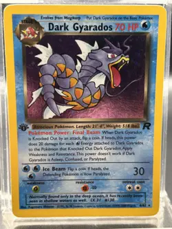 DARK GYARADOS Pokemon Card - WOTC - 1st Edition - Team Rocket - 8/82 HOLO NM (C) - Image 1