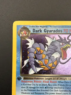 DARK GYARADOS Pokemon Card - WOTC - 1st Edition - Team Rocket - 8/82 HOLO NM (C) - Image 3