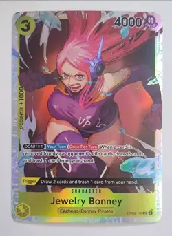 One Piece: Two Legends *JEWELRY BONNEY* Alt Art OP08-105 SR Foil/Holo Card Mint - Image 1