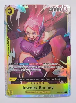 One Piece: Two Legends *JEWELRY BONNEY* Alt Art OP08-105 SR Foil/Holo Card Mint - Image 2