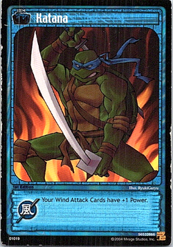 2004 Teenage Mutant Ninja Turtles Trading Card Game Heavy Play Katana - Image 1