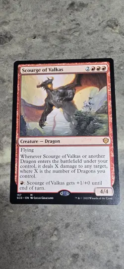 Scourge of Valkas Starter Commander Decks Regular Creature Dragon Mythic MTG NM - Image 1