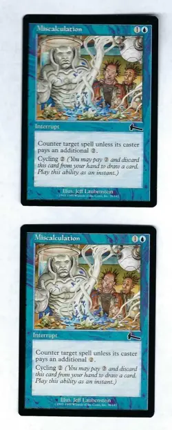 2x Miscalculation - Urzas Legacy - Magic The Gathering NM/M (Never Played) - Image 1