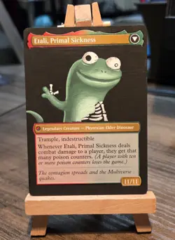 MTG Hand Painted Alter (Dual sided): Lizard Etali Primal Conqueror And Sickness - Image 3