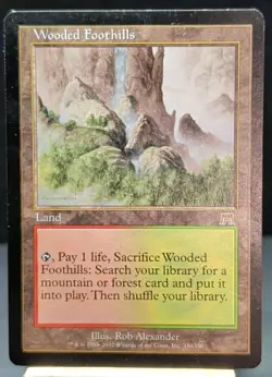 1x Wooded Foothills - Onslaught #330 - Mtg - Very light play - Image 1