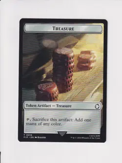MAGIC THE GATHERING MTG FALLOUT DOUBLE TOKEN TREASURE 18 / HUMAN KNIGHT - Image 1