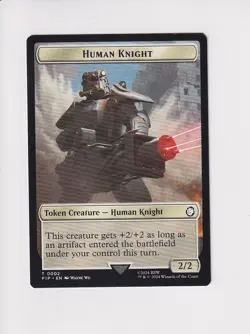 MAGIC THE GATHERING MTG FALLOUT DOUBLE TOKEN TREASURE 18 / HUMAN KNIGHT - Image 2