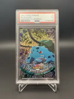 2000 POKEMON TOPPS CHROME SERIES 1 SPARKLE BULBASAUR #1 PSA 5 - Image 1