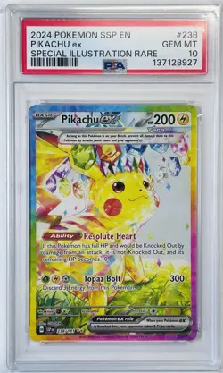 Pokemon 2024 Pikachu Ex 238/191 SIR Surging Sparks GEM MINT PSA 10 - Image 1