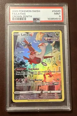 2023 Pokemon SWSH Crown Zenith Latias Card GG20 PSA 9 - Image 1