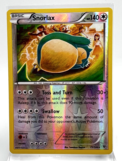 Snorlax 77/124 Reverse Holo Fates Collide 2016 Pokemon Card LP/MP - Image 1