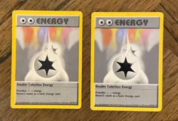 2 Shadowless Double Colorless Energy (96/102) Base Set Regular Pokemon TCG cards - Image 1