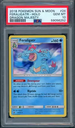 Feraligatr 24 Holo PSA 10 Pokemon 2018 Dragon Majesty - Image 1