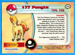 2000 Topps Pokemon TV Animation Edition Ponyta #77 Blue Topps Logo NM-MT - Image 2