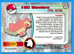 2000 Topps Pokemon TV Animation Edition Slowbro #80 Blue Topps Logo NM-MT - Image 2