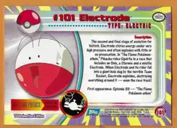 2000 Topps Pokemon TV Animation Edition Electrode #101 Blue Topps Logo NM-MT - Image 2