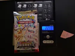 GOD PACKU 22.13g VERY HEAVY Prismatic Evolutions Pokemon Sealed Booster Pack New - Image 1