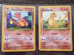 Pokemon 1999 Base Set Charmeleon #24/102 and Charmander #46/102 NM Condition - Image 1