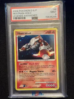 2008 POKEMON DIAMOND & PEARL LEGENDS AWAKENED HEATRAN 6/146 HOLO PSA 9 - Image 1