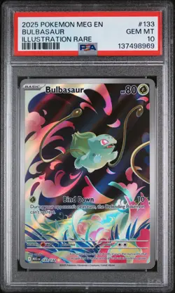 2025 Pokemon Mega Evolution Base 133 Illustration Rare Bulbasaur PSA 10 Gem Mint - Image 1