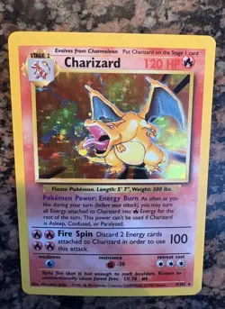 Charizard Holo 4/102 Base Set - Near Mint - Clean Holo - Vintage Pokemon WOTC - Image 1