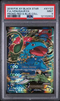 2016 POKEMON XY BLACK STAR PROMO RED & BLUE COLL FULL ART/VENUSAUR EX PSA 9 - Image 1