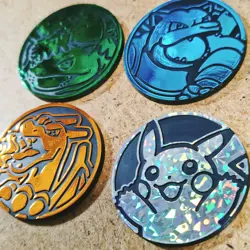 Pokemon TCG Charizard Venusaur Blastoise 3set Coin Official ＋ pikachu coin - Image 1