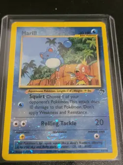 Pokemon Marill 11/18 Southern Islands Promotional Reverse Holo HP / DMG Swirl 💫 - Image 1