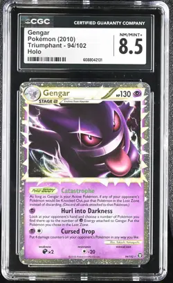 CGC 8.5 Gengar 2010 Triumphant 94/102 Holo Pokemon Card - Image 1
