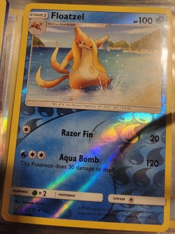 Reverse Holo Foil Floatzel # 23/73 Shining Legends Set Pokemon Cards NM/MINT - Image 1