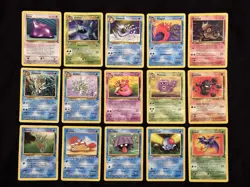 Pokemon Cards Lot of 15 Fossil Series Ditto Golduck Kingler Magmar Omastar Zubat - Image 1