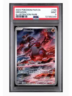 Pokemon TCG Groudon Illustration Rare Holo Card Paradox Rift 199/182 PSA 9 - Image 1