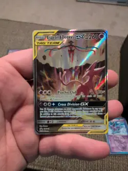 Pokemon TCG Espeon & Deoxys GX SM240 Black Star Promo Holo Card - Image 1