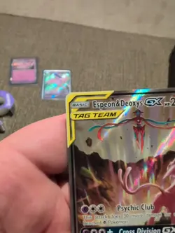 Pokemon TCG Espeon & Deoxys GX SM240 Black Star Promo Holo Card - Image 3