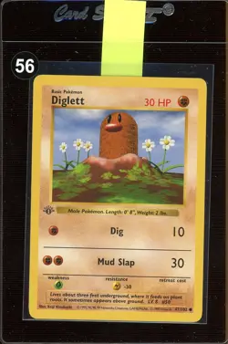 Pokemon Card - 1st Edition - Diglett - Base Set (Shadowless) 47/102 - Grey Stamp - Image 1
