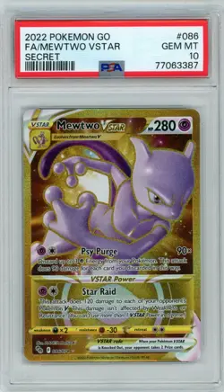 Pokemon Go Mewtwo VSTAR Holo TCG Card 086/078 PSA 10 Gem Mint - Image 1