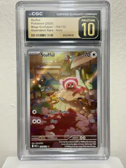 CGC Pristine 10 Stufful 154/132 IR Mega Evolution Graded Pokemon TCG Card - Image 1