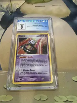 Pokemon Unown B EX TCG Unseen Forces Holo Rare Card CGC 8 Mint - Image 1