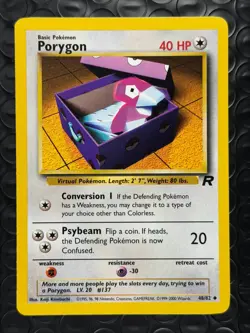 Porygon 48/82 Base Set Series Team Rocket Uncommon Basic Pokemon Card 2000 NM - Image 1