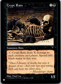 Magic the Gathering HP Crypt Rats The List - Visions MTG Free Shipping! - Image 1