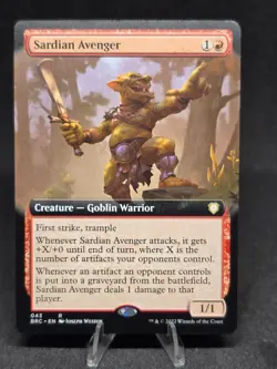 MTG: Sardian Avenger 043 (Extended Art) Commander: The Brothers' War Rare NM - Image 1