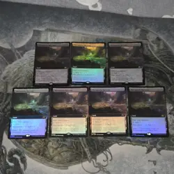 MTG Aetherdrift• Rare Borderless Foil Lands Lot ▪ 7 - Image 1