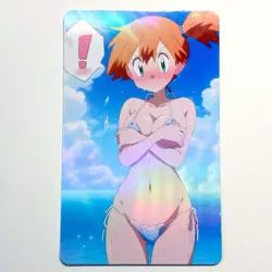 Pokemon Trainer Misty Sexy Doujin Waifu Girl Anime Art Goddess Card - Image 1