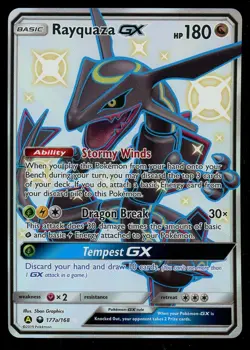 Pokemon Rayquaza GX 177a/168 Hidden Fates Premium Collection Promo Near Mint - Image 1