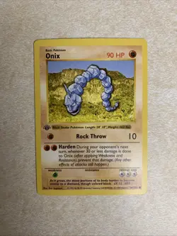 Pokemon TCG Onix Pokemon Base Set Shadowless 56/102 1st Edition 1999 - Image 1